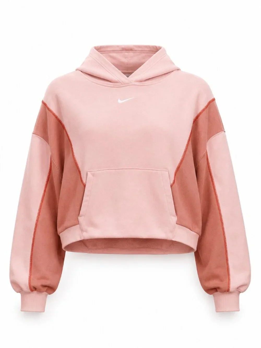 Nike Pink Colorblock Cropped Hoodie Women’s L